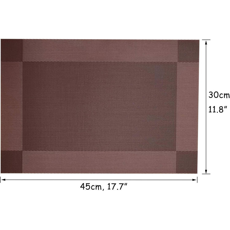 Ensemble de 4 napperons en PVC pour la protection de la table de salle à manger, Café