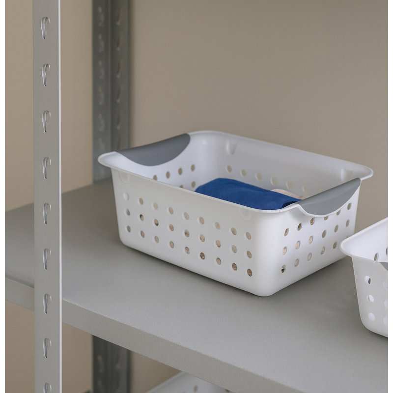 Ensemble de 4 paniers de rangement durables en plastique blanc