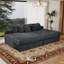 Siège de canapé modulaire 118,1 * 66,9 po, canapé rembourré compressé pour le salon, la chambre à coucher, l’appartement, aucun assemblage requis, combinaison libre de 2 pièces, tissu en velours côtelé moelleux-1626275502