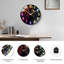 Horloge murale au néon colorée pour la décoration intérieure - Horloge murale moderne en verre de 61 cm (24 po)