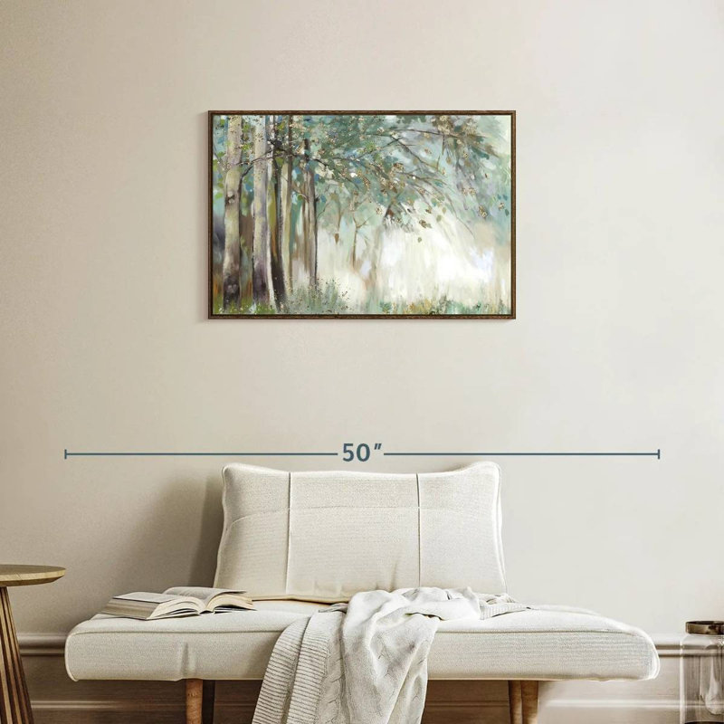 Feuilles d'argent, Cadre flottant noyer, 31 po x 21 po