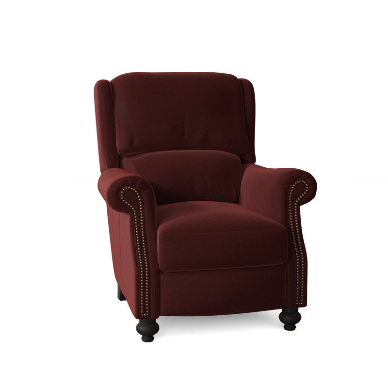 Bancroft Recliner, Aline Fumo Genuine Leather, Cobblestone, French Natural