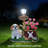 Sitting Dog Solar Lantern Planter Statue