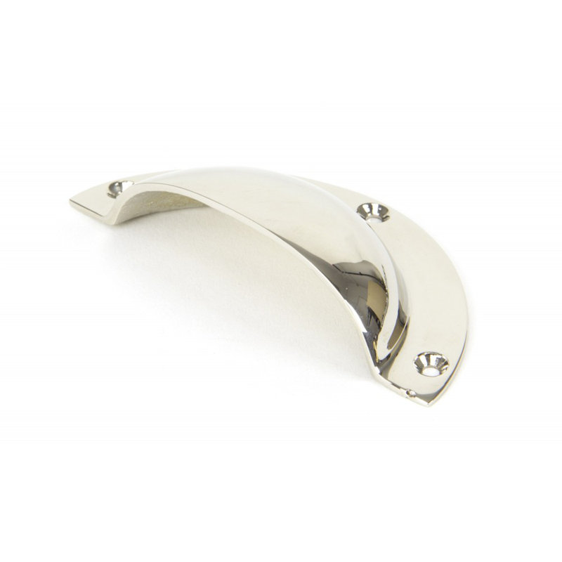 Plain 8.1 cm centre Cup Handle, Polished Nickel