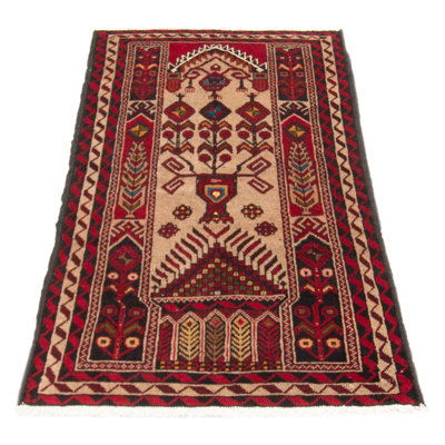 One-of-a-Kind Zendaya Hand-Knotted New Age 3'1" x 5'7" Wool Area Rug in Tan