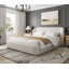 Modern Premium Upholstered Platform Bed Frame – Wingback Headboard, Performance Fabric, Rounded Corners