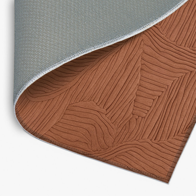 Tapis brun abstrait intérieur et extérieur, Rectangle 4pi x 6 pi
