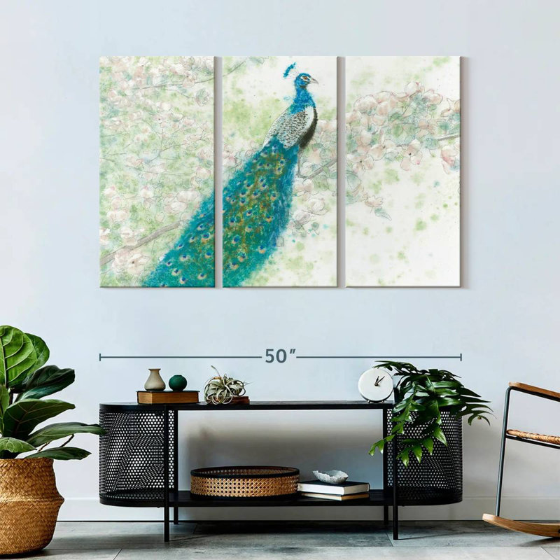 Brampt Spring Peacock I, 32" H x 50" W