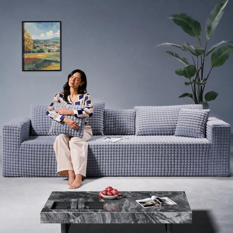 3 Seater Corduroy Sofa, Grey
