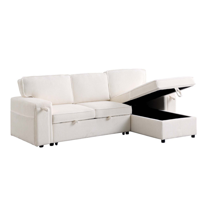 Versatile Upholstered Sleeper Sectional Sofa with Storage Compartment