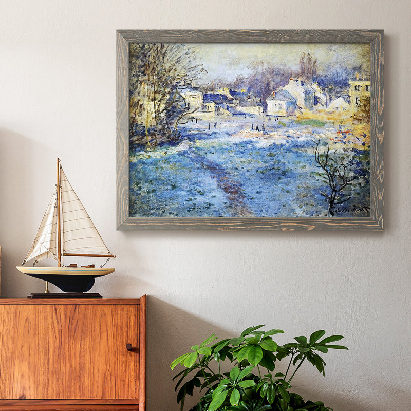 White Frost, 1875- Rustic Framed Gallery Wrapped Canvas, H 28 po x l 42 po x P 1,5 po, Gris