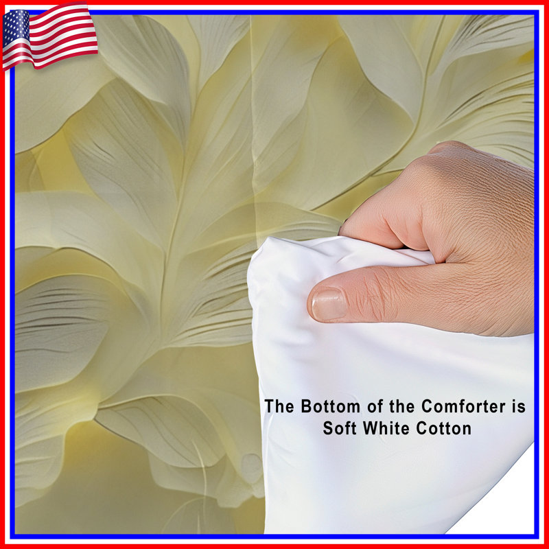 White Leaf Texture Comforter, Twin