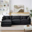 Modular L-Shaped Sectional Sofa With Movable Ottoman, DIY Configurable Comfort For Modern Living Rooms.-711396829
