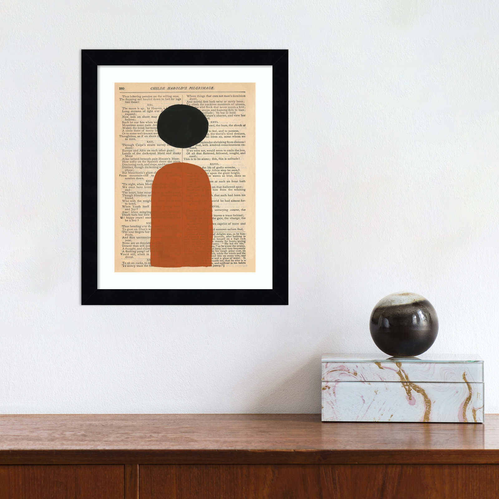 Modern Prose VII Print, 11" W x 13" H, Black
