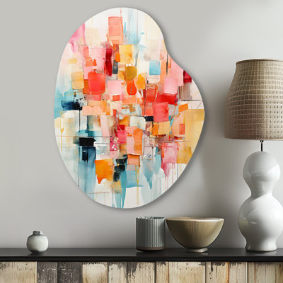 Christlyn Collage Rhythms I - Abstract Collages Unique Shape Metal Wall Decor, Modern Asymmetrical Metal Art Print