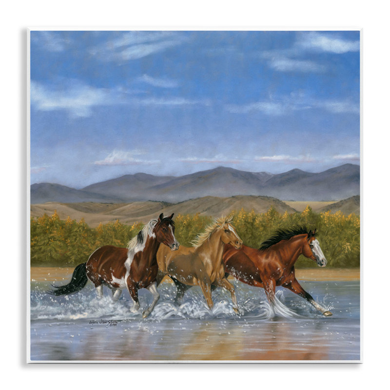 "Splashing River Horses", art mural par Victoria Schultz