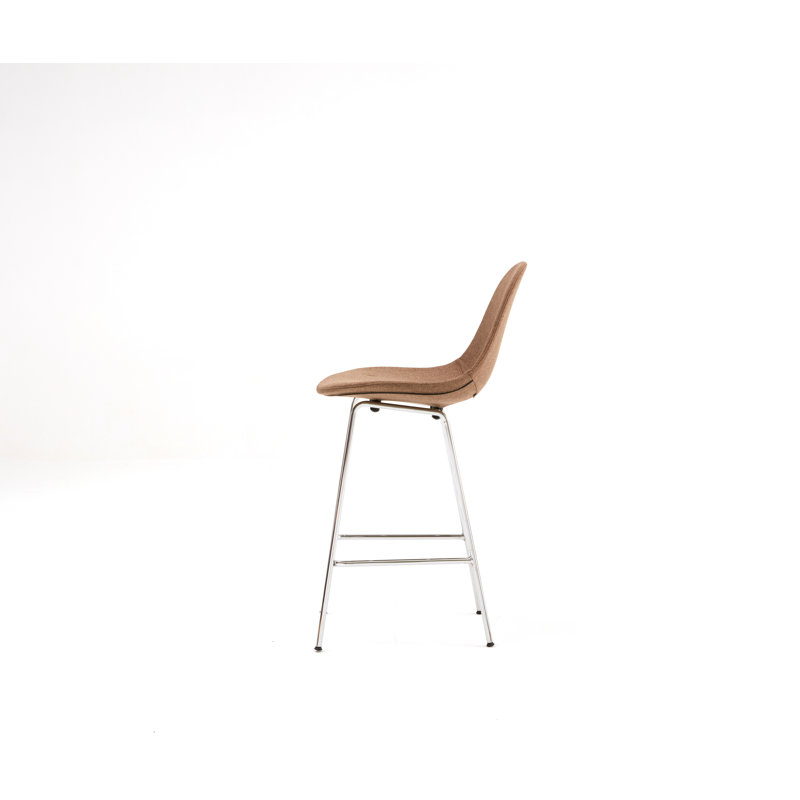 TA Upholstered Bar & Counter Stool, Counter Height (25.5" Seat Height), Brown, Black