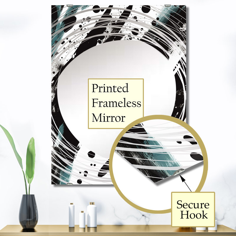Matthes - Grand miroir mural abstrait MIR134574, 40 po x 30 po