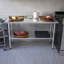 Table de préparation et de travail en acier inoxydable avec dosseret et tablette inférieure réglable pour cuisines commerciales Profeeshaw-1815334395