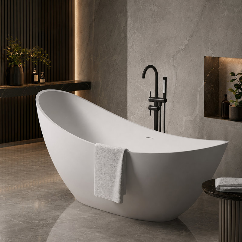 Baignoire autoportante 73 po, Noir