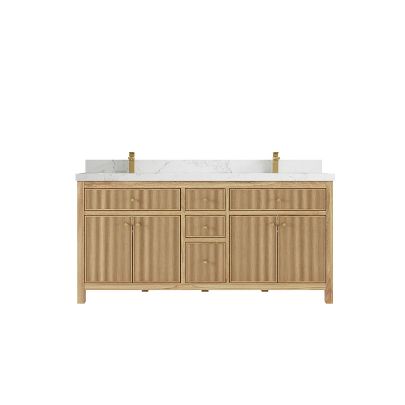 Ensemble de meuble-lavabo double 72 ", Calacatta Nuvo