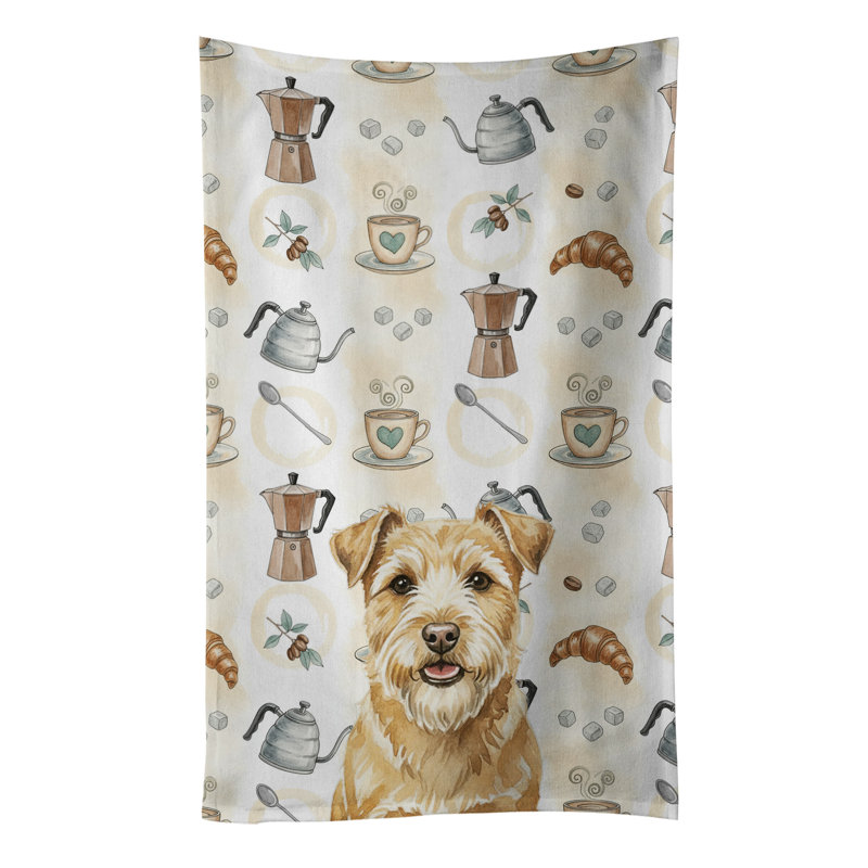 Wheaten Norfolk Terrier Coffee Bar Kitchen Towel, Wheaten Norfolk Terrier