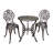 3-Piece Cast Aluminum Outdoor Bistro Set Patio Dining Set with Round Table and 2 Chairs
