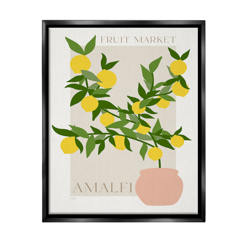 «Minimal Lemon Branch» par Natalie Carpentieri sur, Cadre flottant noir de jais, H 21 po x l 17 po