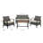 4-Piece Outdoor Rattan Wicker Conversation Set