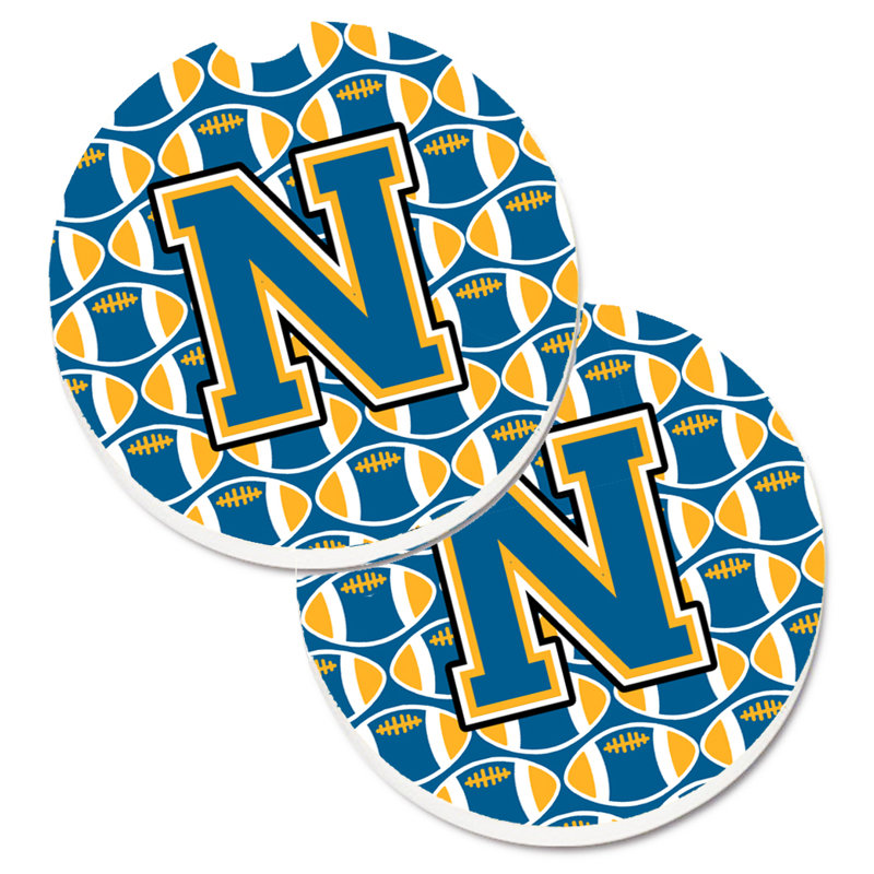 Sous-verre de football, N, Bleu / doré