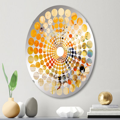 Miroir mural abstrait abstrait et orange