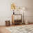 2 Door Sideboard Buffet Cabinet with Raised Shaped and Geometric Line Texture Door Panel-642104648
