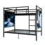 Lit gain de place avec rangement, cadre en métal de 197 cm, style moderne pour maison familiale
