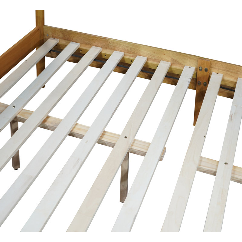 Grand lit en bois d'hévéa massif avec tête de lit et pieds de soutien rembourrés Boucle, blanc hêtre