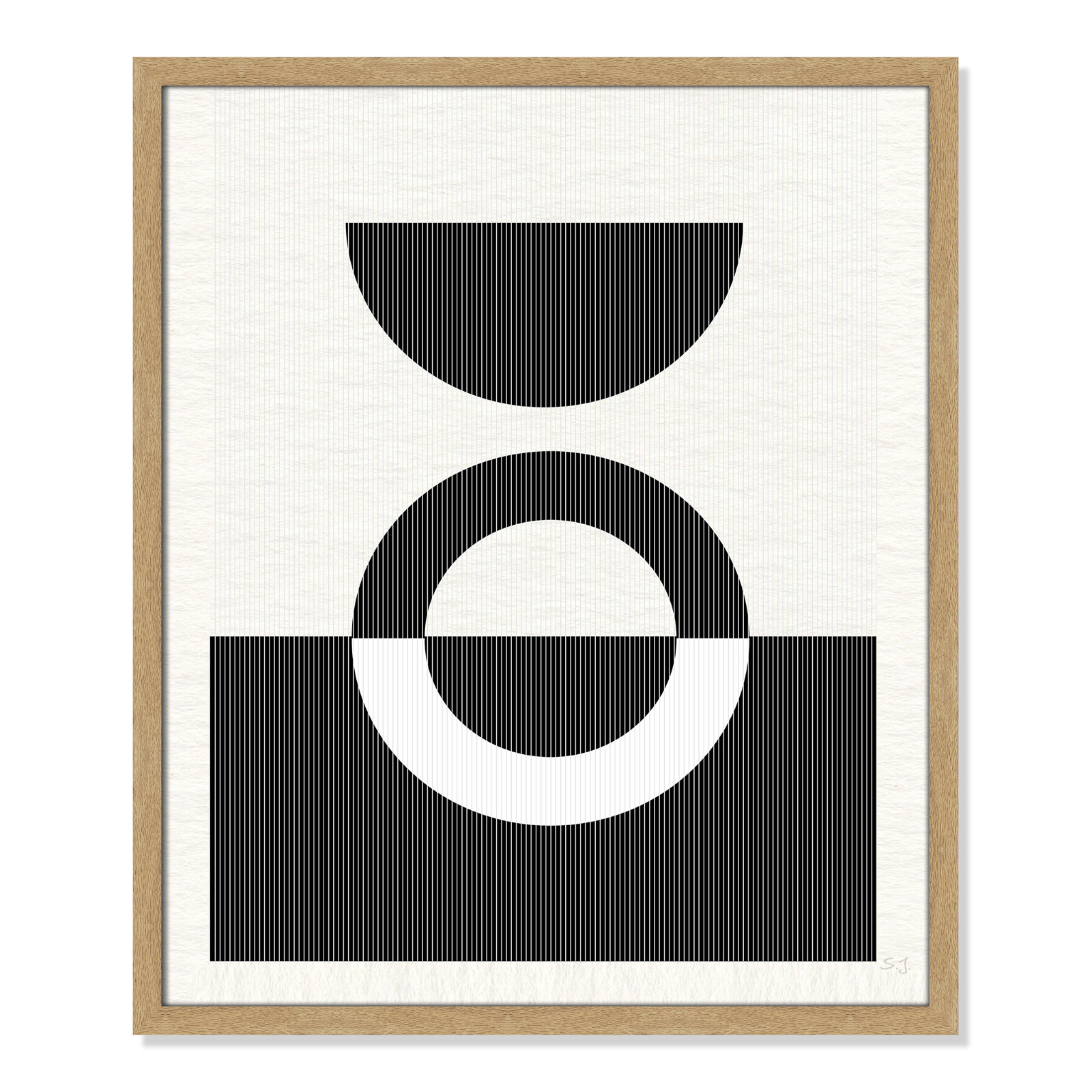 Eclipse III, 25.5" H x 21.5" W x 0.75" D, Natural Framed