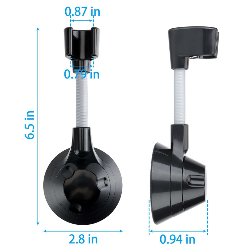 Support de pomme de douche réglable, support de pomme de douche mural sans perceuse pour salle de bain, Argent
