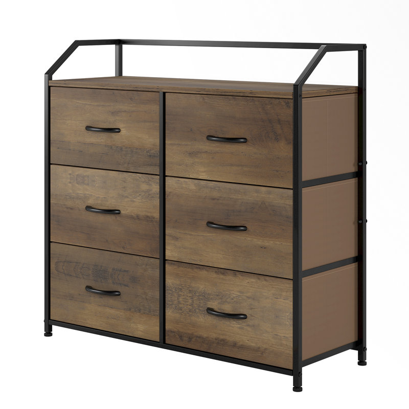 83.2cm W 6 - Drawer Chest of Drawers, Brown/Black