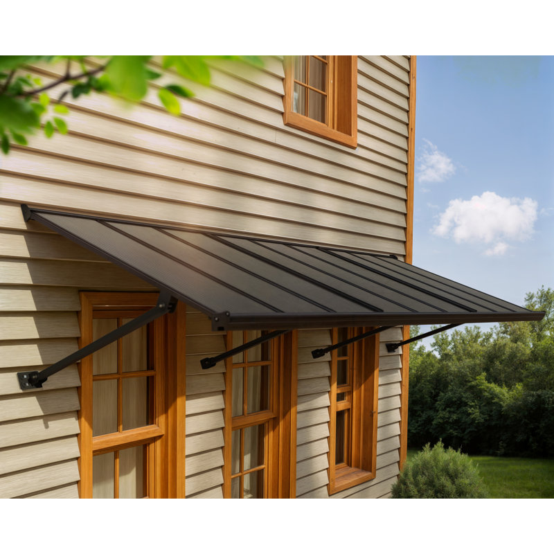 Palram - Canopia Augustine 3.7' x 3'  Awning - Black/Grey, 11' x 3'