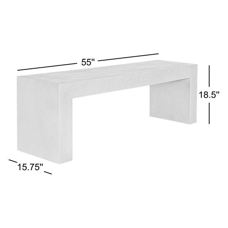 Lazarus Outdoor Dining Bench, Black
