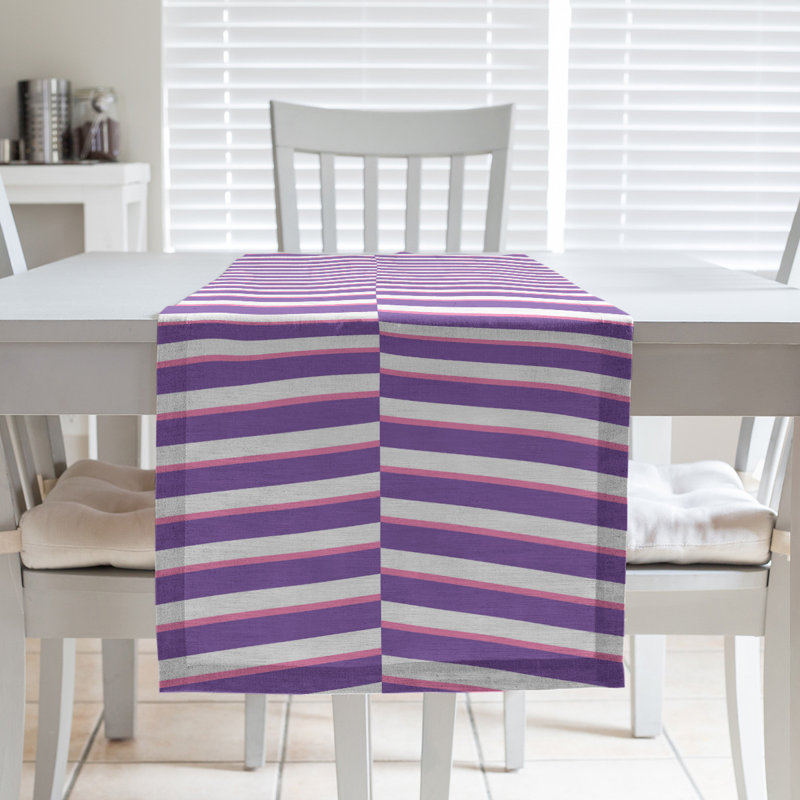 Fractured Stripes Table Runner, 16" x 90", Dark Rich Purple/Pink