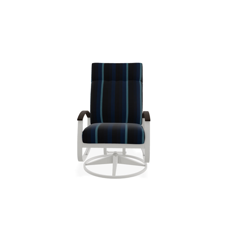 Chaise de patio pivotante avec coussins Askar, Indigo, Kona P10, Neige texturée