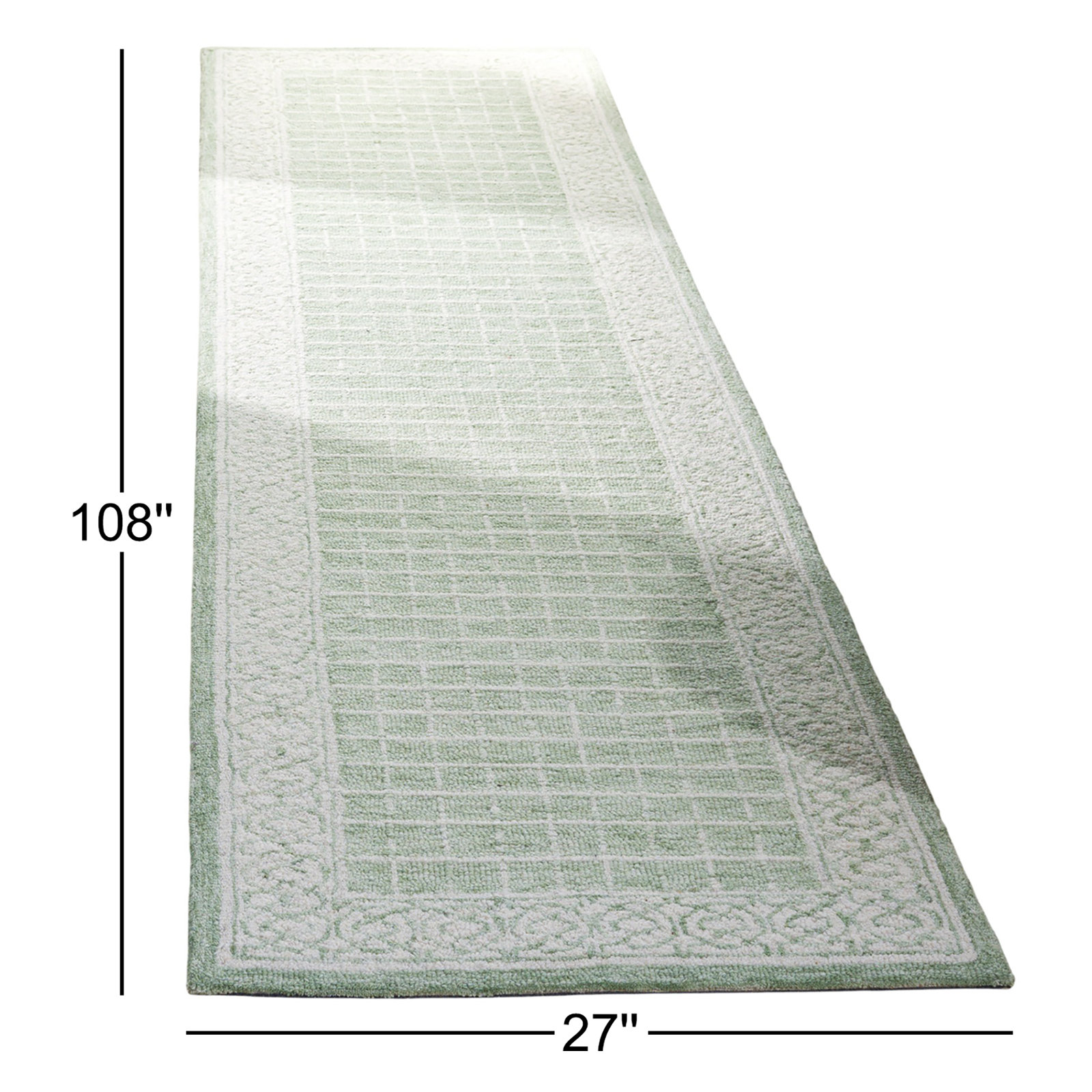 Hand-Tufted Geometric Wool Rug, Runner 2'3" x 9'