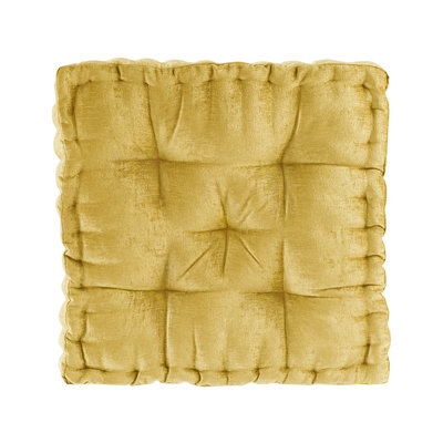 Coussin de sol carré en chenille de polyester texturé Gracie Mills Elara