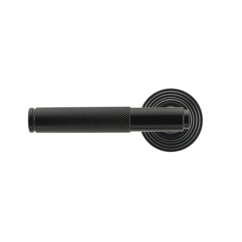 Brompton Lever on Rose Set (Beehive) - Unsprung, Black