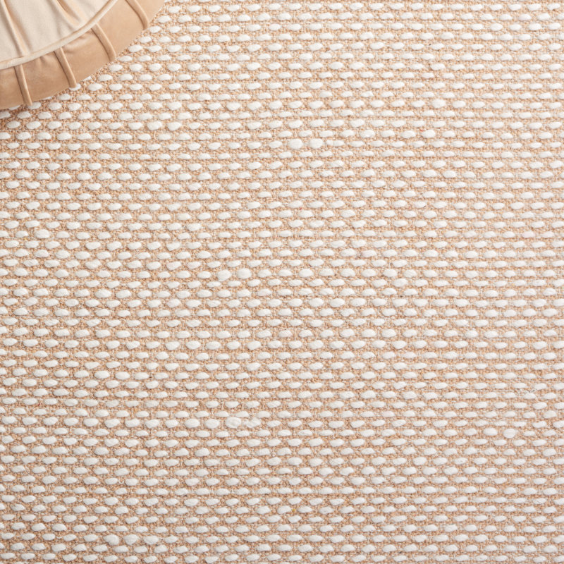 Vermont Flat Weave Wool/Cotton Rug in Beige, Square 6'