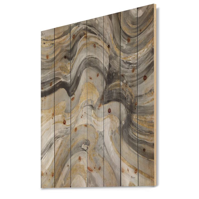 Glam Gold Canion - Impression moderne et transitionnelle sur bois de pin naturel, H 20 po x l 12 po x P 1po