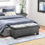 Banc de 46 po avec accoudoirs gris avec option de rangement, 46 po. Structure en acier. Rangement caché. Ajoute confort et style à votre espace