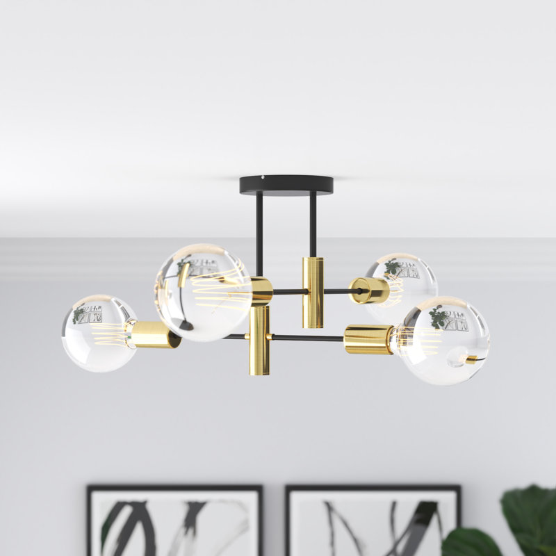 Rensselear 4 - Light Dimmable Sputnik Modern Linear Chandelier
