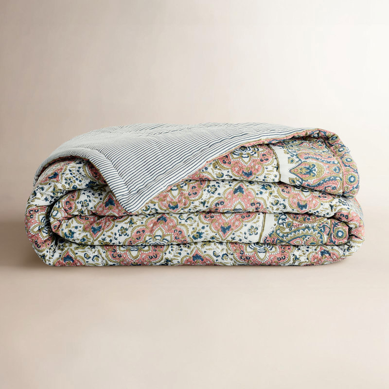 Freddie Pink 100% Cotton Quilt, Courtepointe de très grande taille
