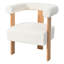 Élégante chaise d'appoint blanche avec accoudoirs, revêtue de velours de style chic